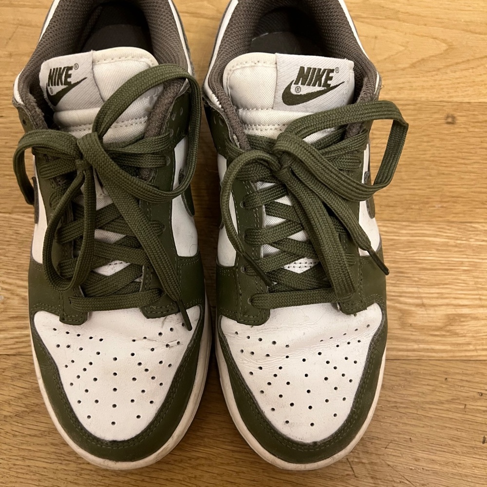 6.5 Olive & White Nike Dunks - Picture 6 of 6
